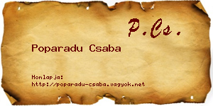 Poparadu Csaba névjegykártya