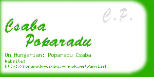 csaba poparadu business card